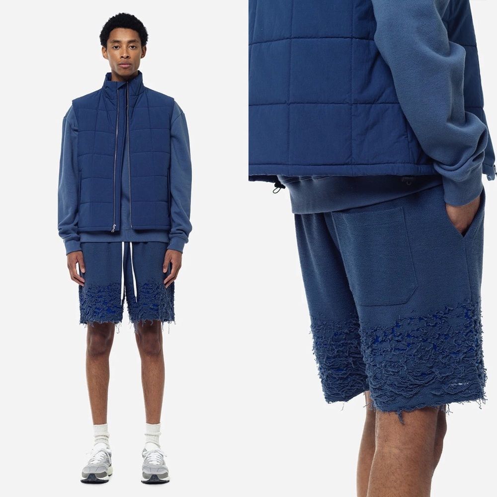 JOHN ELLIOTT REVERSE BURN-OUT SHORTS